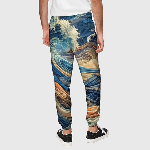 Мужские брюки Джинсовый шторм - нейросеть / 3D-принт – фото 4