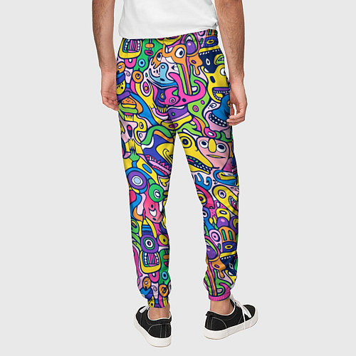 Мужские брюки Рожицы разноцветные / 3D-принт – фото 4