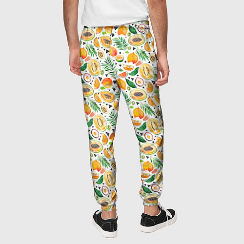 Мужские брюки Акварельные тропические фрукты / 3D-принт – фото 4