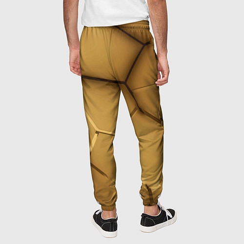 Мужские брюки Золотые неоновые плиты в разломе / 3D-принт – фото 4
