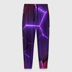 Мужские брюки Красно-фиолетовые неоновые плиты в разломе