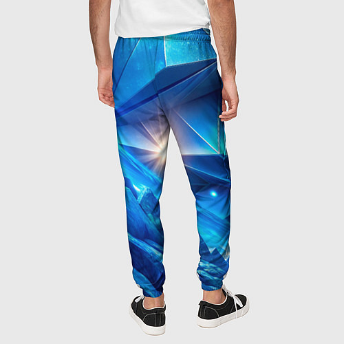 Мужские брюки Синяя объемная абстракция со вспышкой / 3D-принт – фото 4