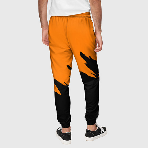 Мужские брюки Half life чёрно оранжевый / 3D-принт – фото 4