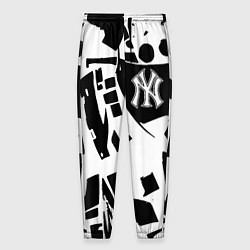 Брюки на резинке мужские New York yankees - abstraction, цвет: 3D-принт