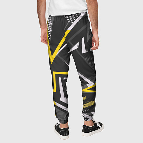 Мужские брюки Абстрактный фон со спортивным узором / 3D-принт – фото 4