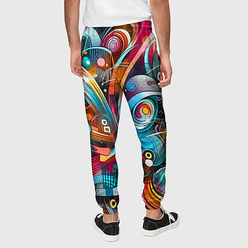 Мужские брюки Абстрактное граффити - нейроарт завихренья / 3D-принт – фото 4