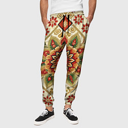 Брюки на резинке мужские Стиль советского ковра узоры и орнамент, цвет: 3D-принт — фото 2
