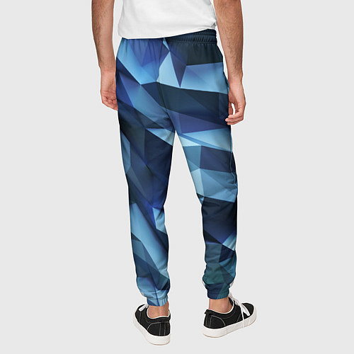 Мужские брюки Искаженная синяя геометрия / 3D-принт – фото 4