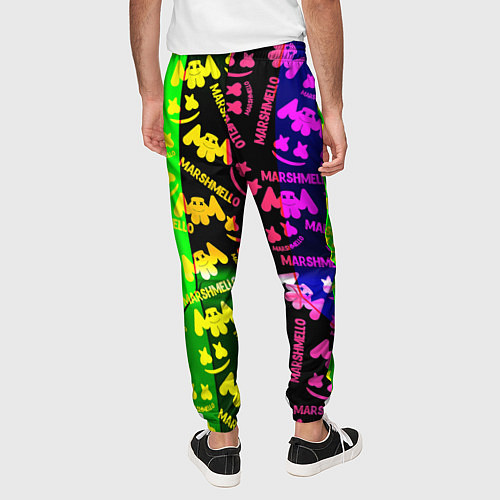 Мужские брюки Marshmello pattern neon steel / 3D-принт – фото 4