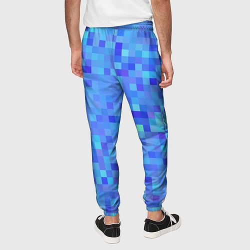 Мужские брюки Синие пиксели / 3D-принт – фото 4