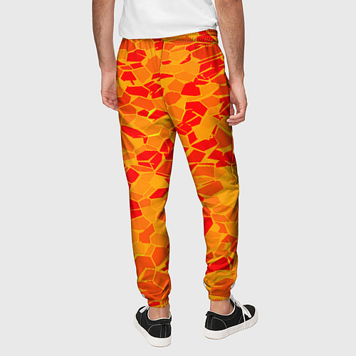 Мужские брюки Красные плитки на жёлтом фоне / 3D-принт – фото 4