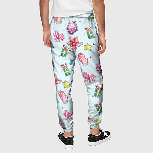 Мужские брюки Новогодний фон / 3D-принт – фото 4