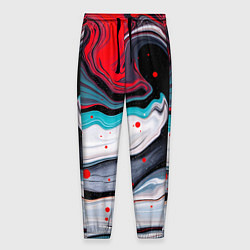Брюки на резинке мужские Флюид арт абстракция, цвет: 3D-принт