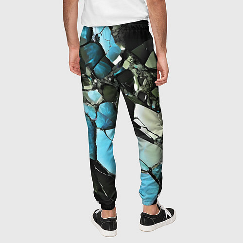Мужские брюки Чёрно-синий камень / 3D-принт – фото 4