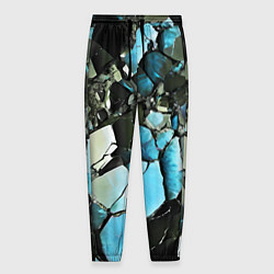 Брюки на резинке мужские Чёрно-синий камень, цвет: 3D-принт