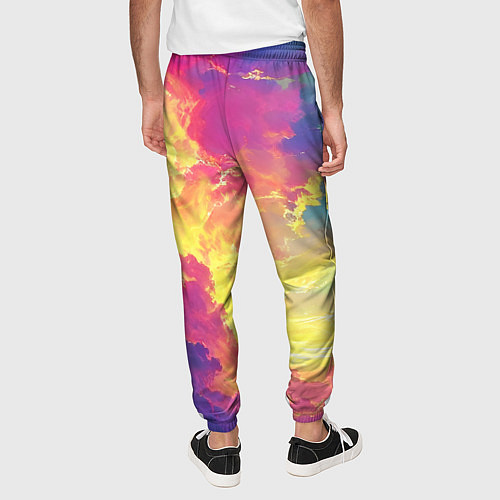 Мужские брюки Розовые облака на синем небе / 3D-принт – фото 4