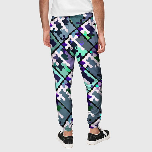 Мужские брюки Бирюзовый абстрактный паттерн / 3D-принт – фото 4