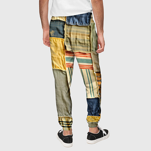 Мужские брюки Пэчворк в желтых оттенках / 3D-принт – фото 4