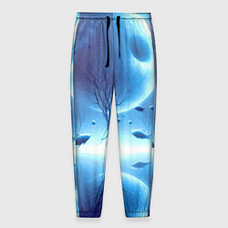 Мужские брюки Луна и рыбы - нейроарт фантазия