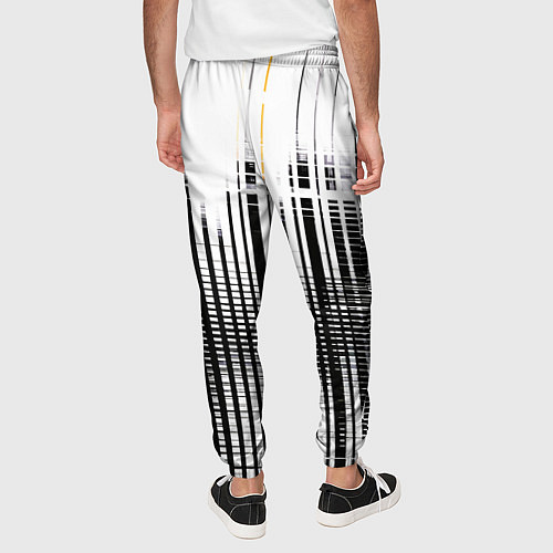 Мужские брюки Жёлто-чёрный гранж на белом фоне / 3D-принт – фото 4