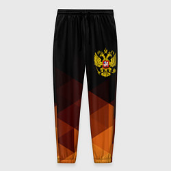 Брюки на резинке мужские Герб России геометрия, цвет: 3D-принт
