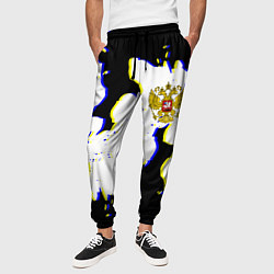 Брюки на резинке мужские Россия герб глитч, цвет: 3D-принт — фото 2