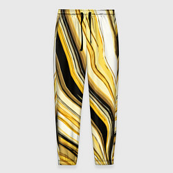 Мужские брюки Волнистые вертикальные чёрно-жёлтые полосы