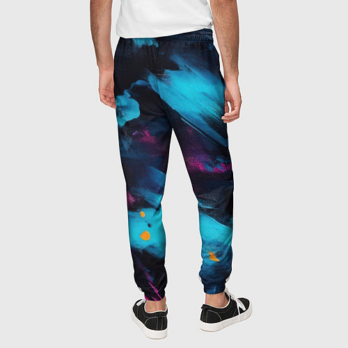 Мужские брюки Герб РФ на текстурном камуфляже / 3D-принт – фото 4