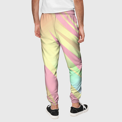 Мужские брюки Нежный розовый абстрактный / 3D-принт – фото 4