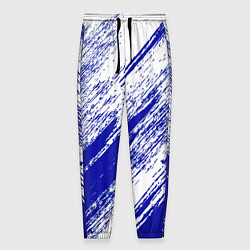 Брюки на резинке мужские The color is white and blue, цвет: 3D-принт