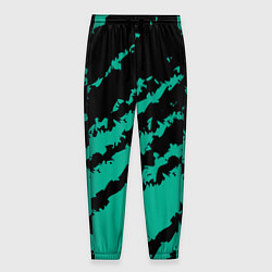 Брюки на резинке мужские The color is black and turquoise, цвет: 3D-принт