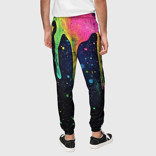 Мужские брюки Разноцветные потеки краски / 3D-принт – фото 4