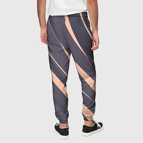 Мужские брюки Перламутровый серый полосы / 3D-принт – фото 4