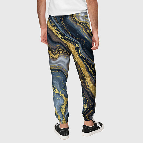 Мужские брюки Золотые диагонали / 3D-принт – фото 4
