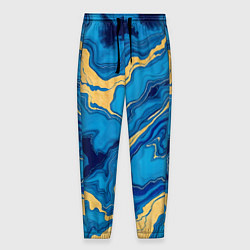 Мужские брюки Синий мрамор с золотом