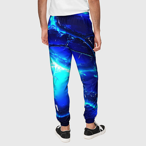 Мужские брюки Синие плиты лед / 3D-принт – фото 4