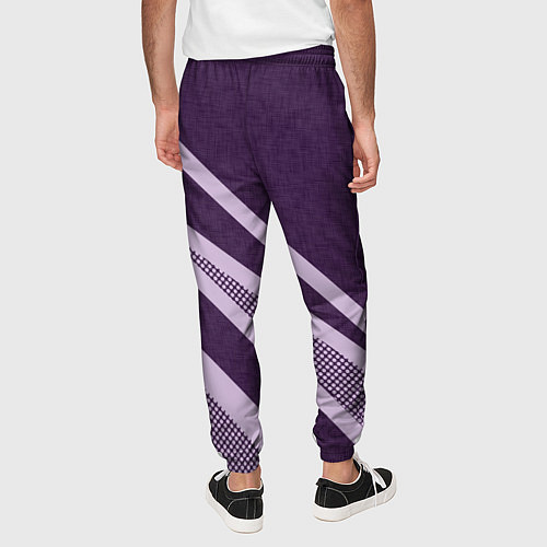 Мужские брюки Фиолетовый абстрактный с полосой / 3D-принт – фото 4