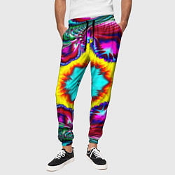 Брюки на резинке мужские Абстракция узор фракталы, цвет: 3D-принт — фото 2