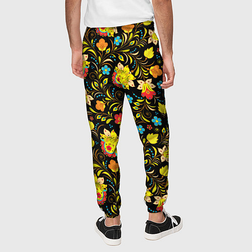 Мужские брюки Хохлома цветы / 3D-принт – фото 4