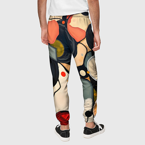 Мужские брюки Абстракция с кругами и краской / 3D-принт – фото 4