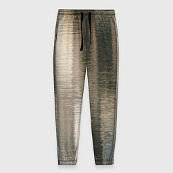 Брюки на резинке мужские Размытые серо-бежевые полосы, цвет: 3D-принт