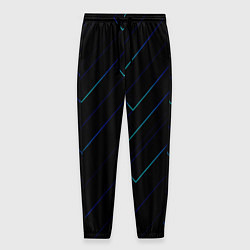 Брюки на резинке мужские Color blue black, цвет: 3D-принт