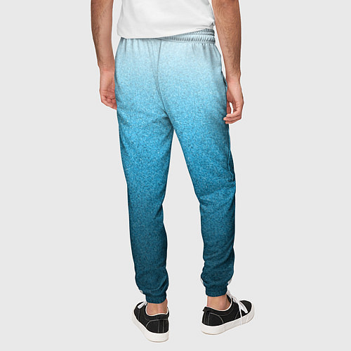 Мужские брюки Голубой мягкий градиент текстура крошка / 3D-принт – фото 4