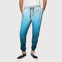 Брюки на резинке мужские Голубой мягкий градиент текстура крошка, цвет: 3D-принт — фото 2