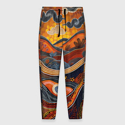 Брюки на резинке мужские Горы и холмы в виде узоров, цвет: 3D-принт