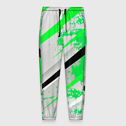 Брюки на резинке мужские Color white light green, цвет: 3D-принт