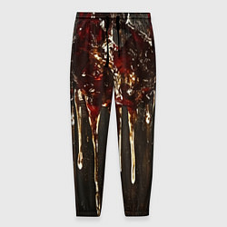 Брюки на резинке мужские Стекающий мед - текстура, цвет: 3D-принт