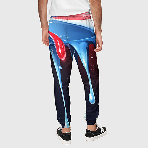 Мужские брюки Синие и красные слизи текстура / 3D-принт – фото 4