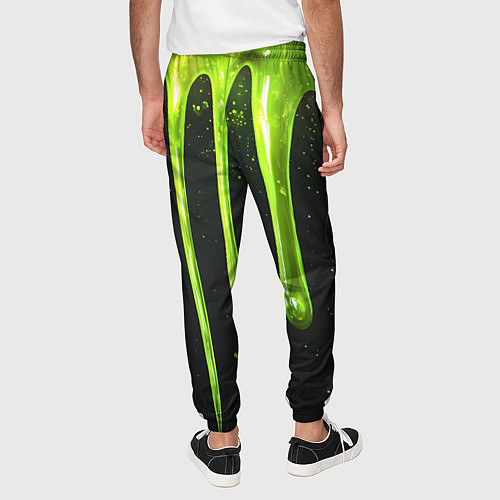 Мужские брюки Слизь зеленая текстура / 3D-принт – фото 4