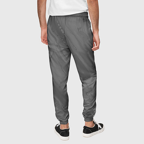 Мужские брюки Серая текстура каменная мрамор / 3D-принт – фото 4